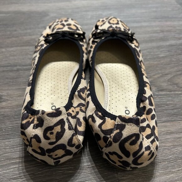 Rialto Sunnyside II Size 9 Ballet Flats Leopard Animal Print Shoes Bow Neutral - Picture 4 of 8